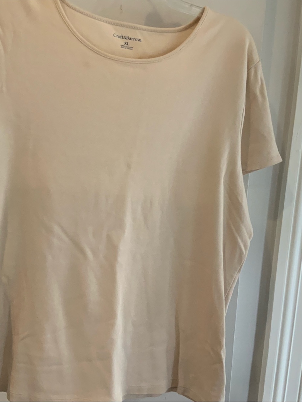 Croft & Barrow Cream Short-Sleeve Women's Tee size XL. SKU 3122